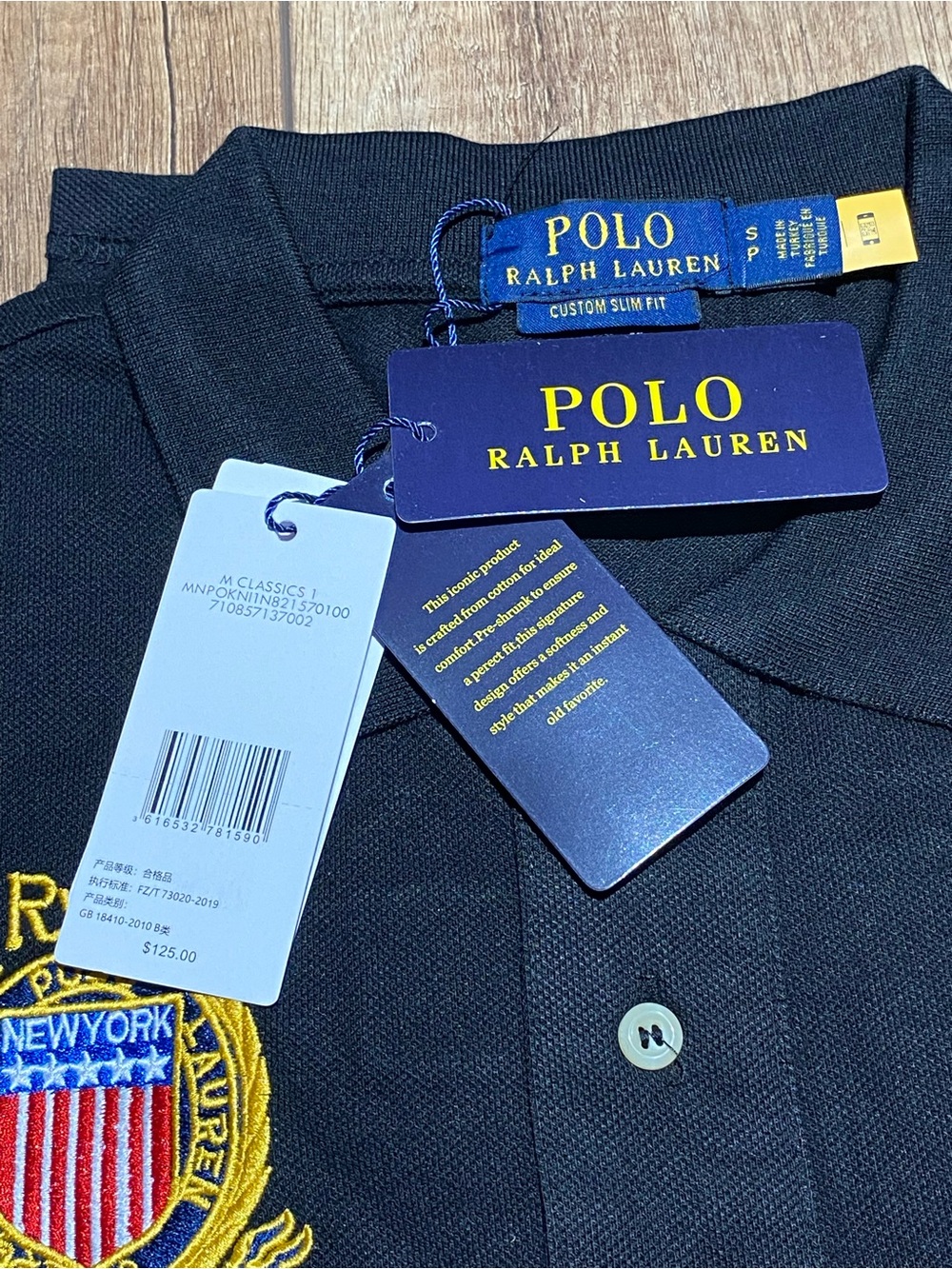 Polo Ralph Lauren Mens Black and White Polo Shirt Short Sleeve Brand New Medium - Picture 11 of 14